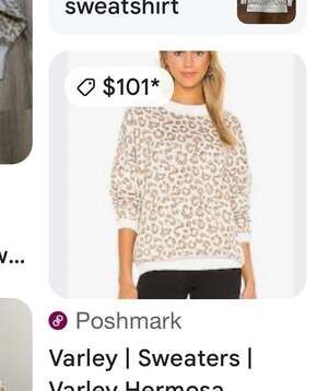 RARE LARGE VARLEY HERMOSA LEOPARD PRINT CREWNECK EUC $188 MSRP